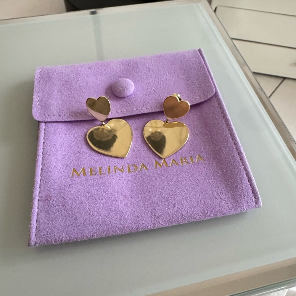 Melinda Maria XL You Have My Heart Earrings - Gold